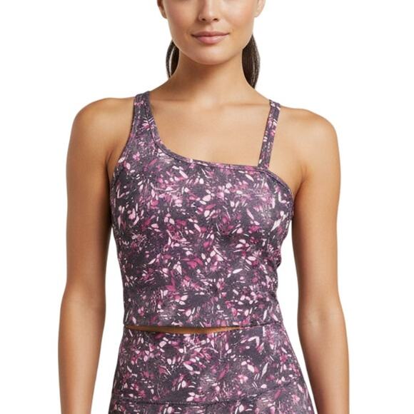 Zella Strength Crop Asymmetric Tank Women’s 2XS Navy Mirage Texture NWT - Picture 1 of 5